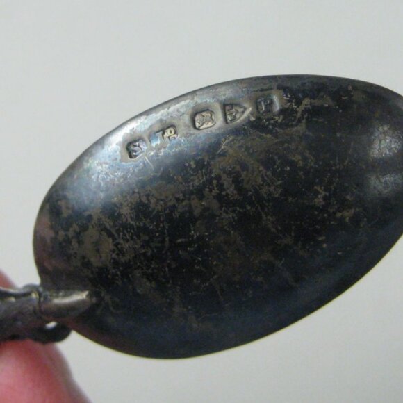 Edinburgh Souvenir Spoon Silver Antique Thistle Signed - Picture 9 of 11